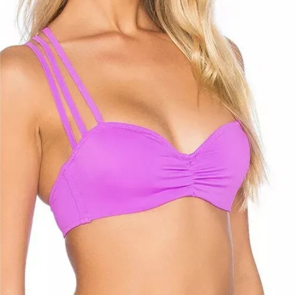L'Agent Provocateur Melita Bikini Top in Magenta Purple Underwire Lined Size XL